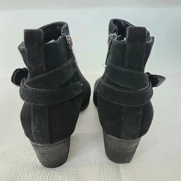 Blondo Idra Like New Black Suede Bootie Waterproof Ankle Buckle Size 8.5 Zipper - Picture 6 of 10
